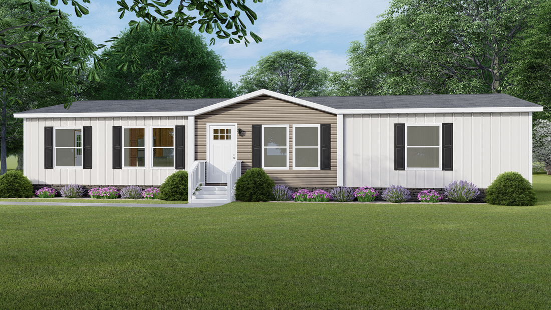 The SAFARI Exterior. This Manufactured Mobile Home features 3 bedrooms and 2 baths.