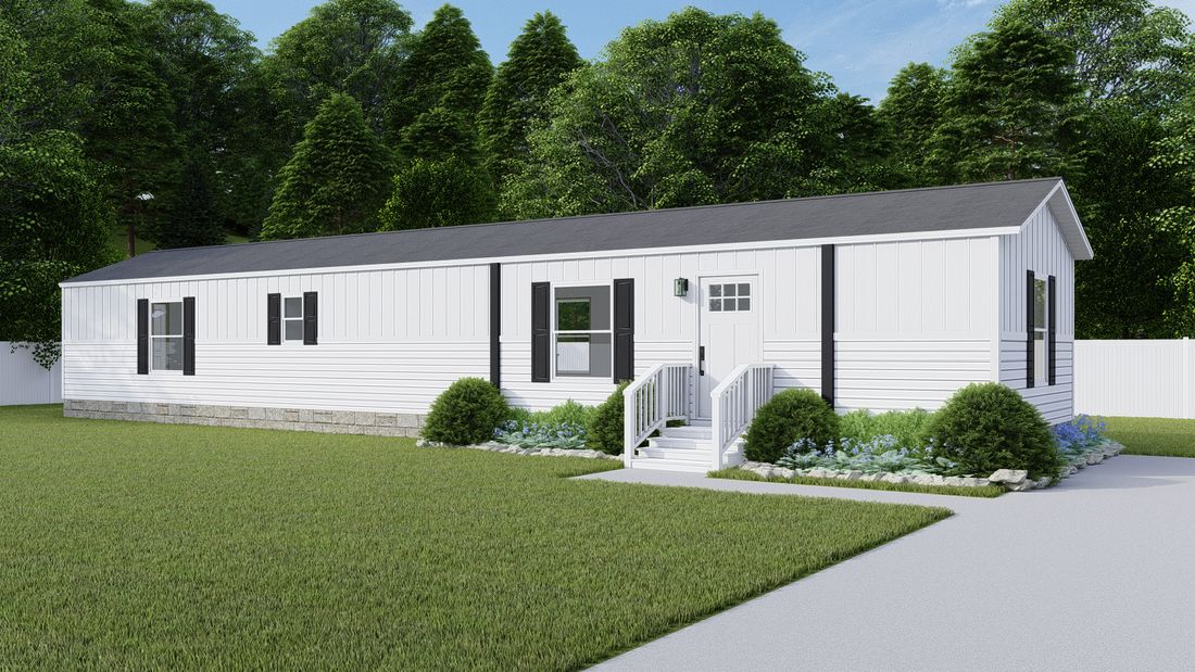 The TIDE Exterior. This Manufactured Mobile Home features 2 bedrooms and 2 baths.