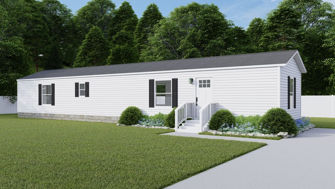 The TIDE Exterior. This Manufactured Mobile Home features 2 bedrooms and 2 baths.