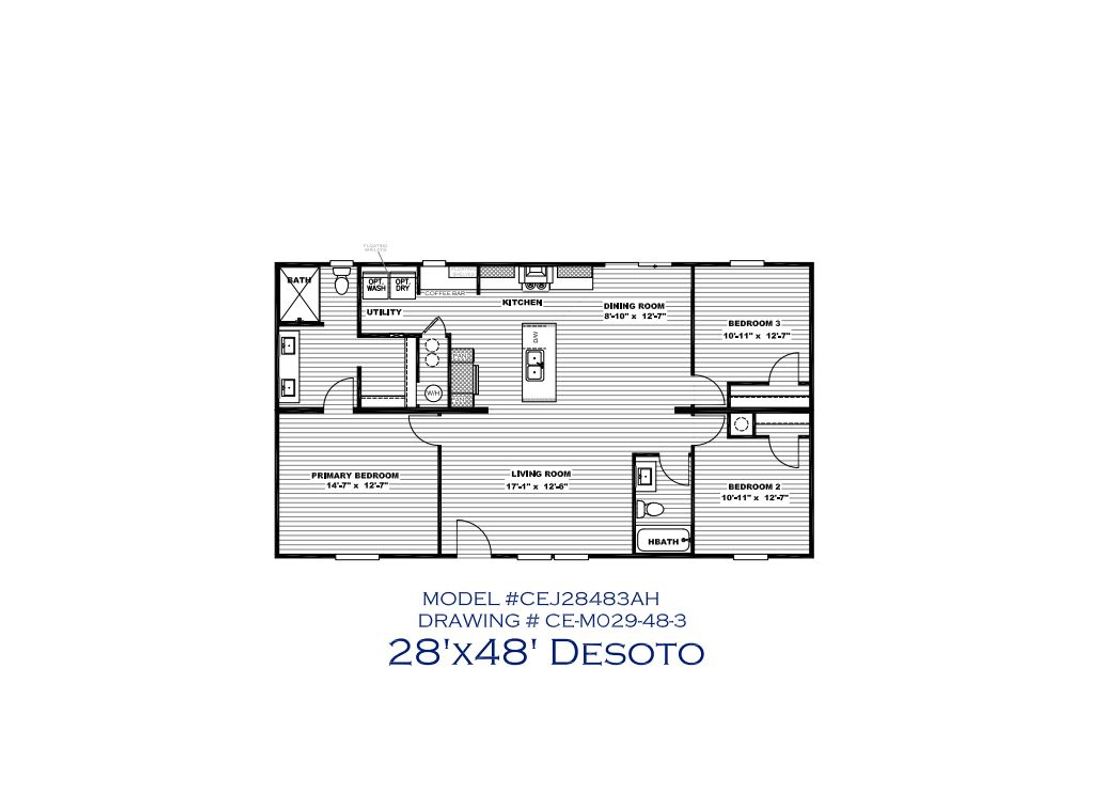 The DE SOTO 28X48 Floor Plan