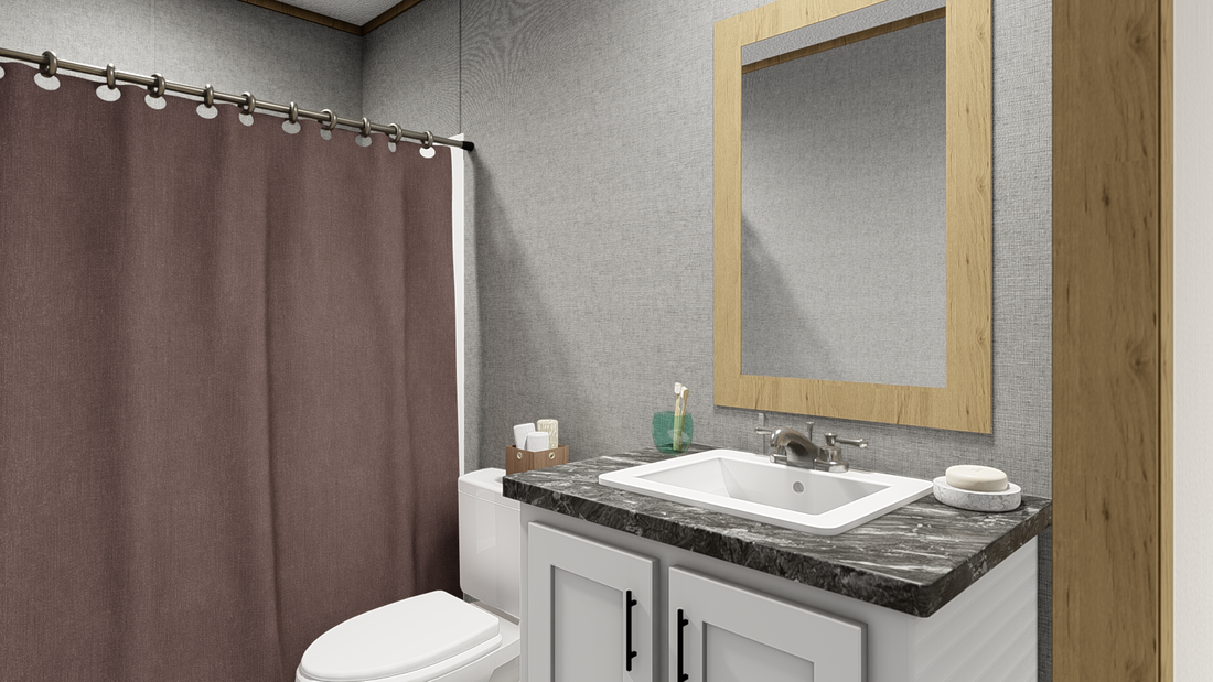 The DE SOTO 28X48 Guest Bathroom. This Manufactured Mobile Home features 3 bedrooms and 2 baths.