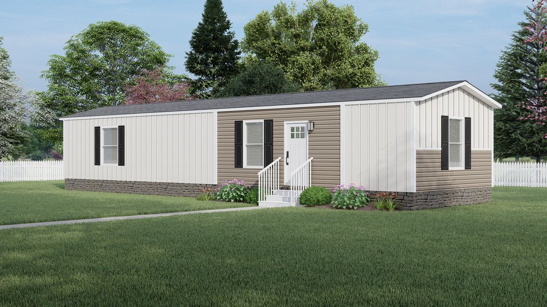 The LEWIS   16X56 Exterior. This Manufactured Mobile Home features 2 bedrooms and 2 baths.