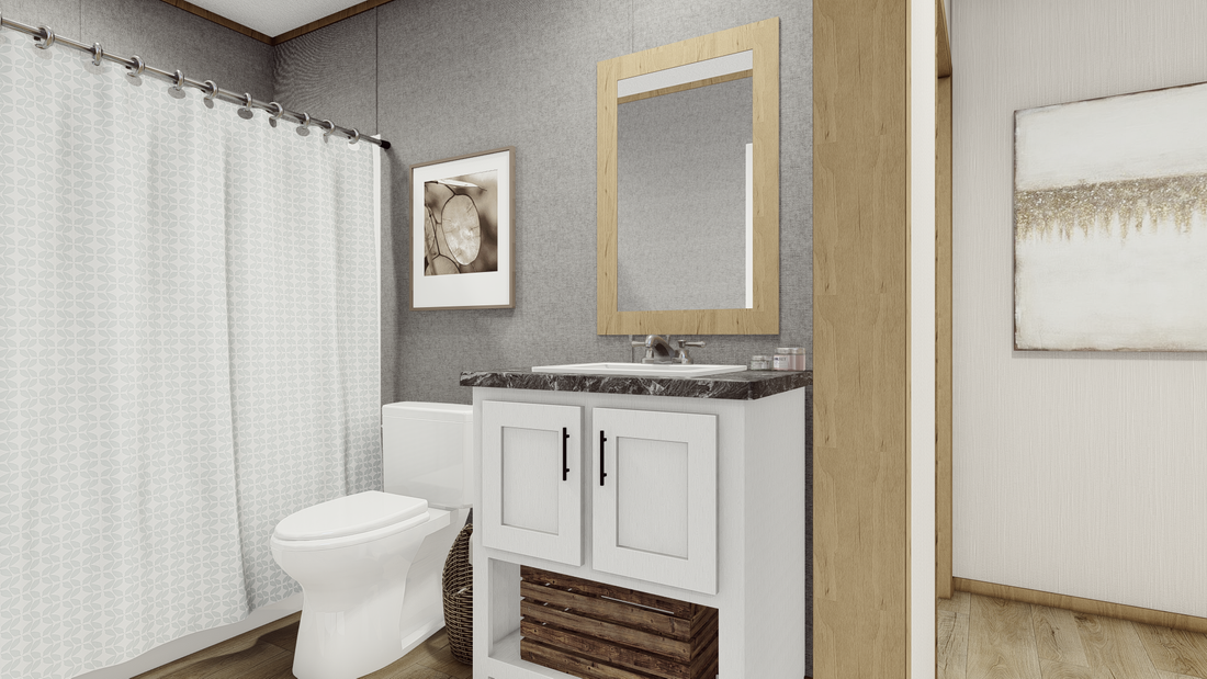 The DRAKE   28X40 Guest Bathroom. This Manufactured Mobile Home features 3 bedrooms and 2 baths.
