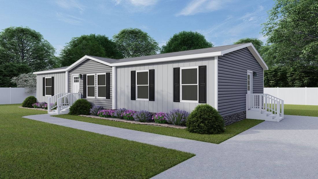 The EXPLORER Exterior. This Manufactured Mobile Home features 3 bedrooms and 2 baths.